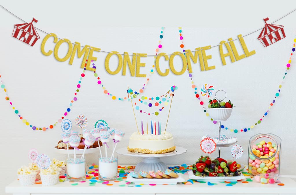 Come One Come All Banner, Circus 1st Birthday Party Decorations