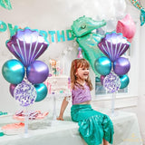 Mermaid Table Centerpiece Balloons Stand Kit 2 Sets with 2 Sea