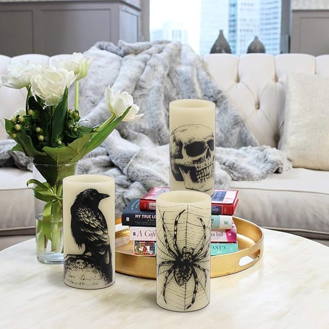 Halloween LED Flameless Flickering Candles Battery Operated with 6H