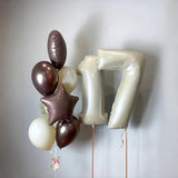 50th Birthday Balloons Decor, Helium Beige Cream Neutral 50 Balloon,