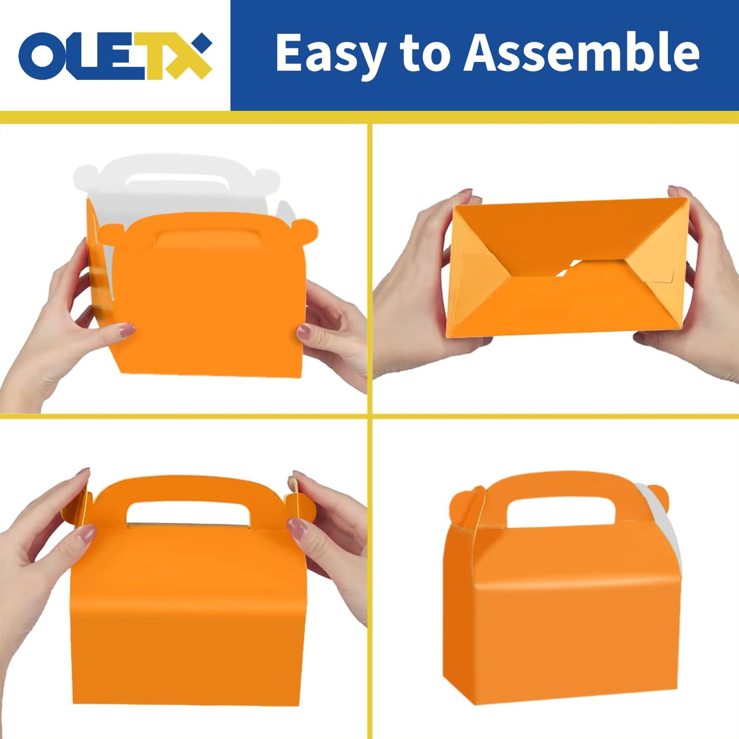 Oletx 30-Pack Orange Party Favor Treat Boxes, Goodie Boxes, Candy Box,