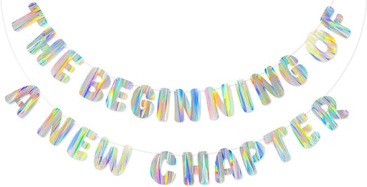 Iridescent The Beginning of a New Chapter Banner, Holographic