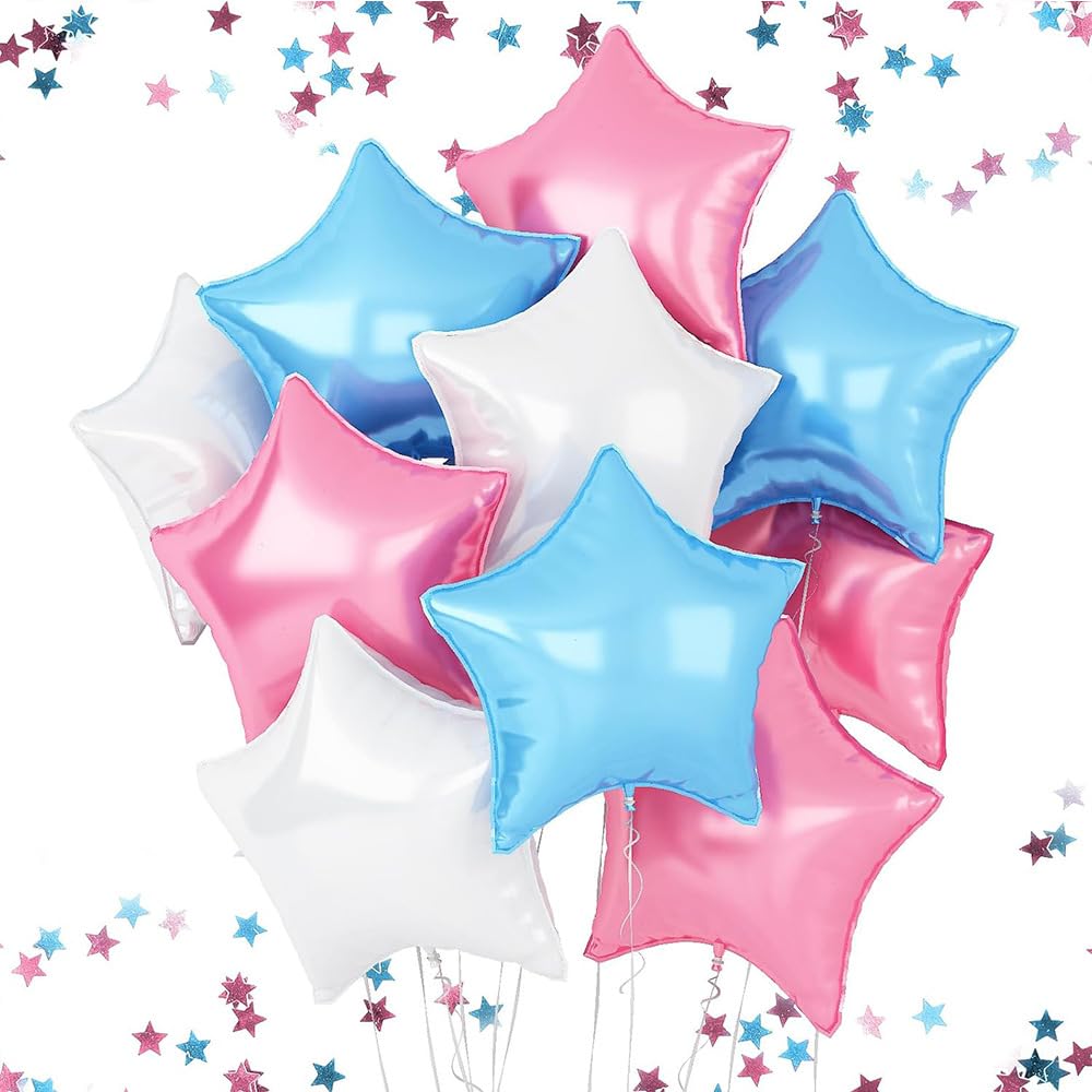 ZHENGYE 10 Pieces18 Inches Star-Shaped Balloon Mylar Star Balloon Baby