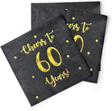 Cheers to 60 Years Cocktail Napkins | Happy 60th Birthday Decorations