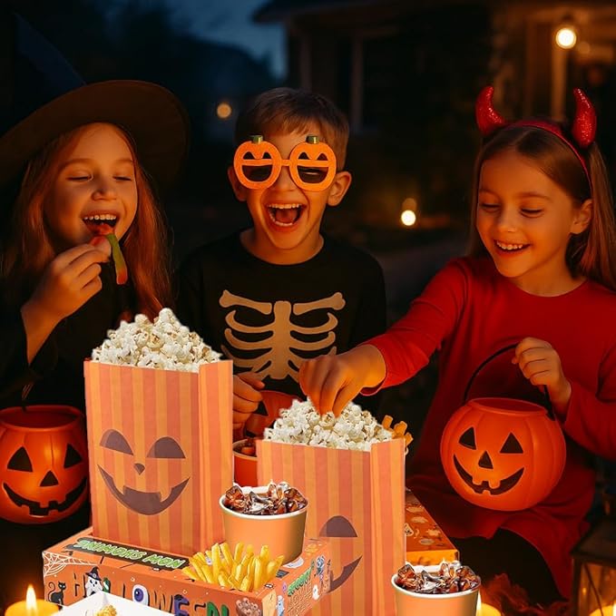 48 PCS Halloween Movie Night Party Supplies 24 Snack Boxes 12 Food