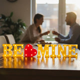 Honoson 7 Pcs Valentines Day Decoration, Be Mine Light up Sign
