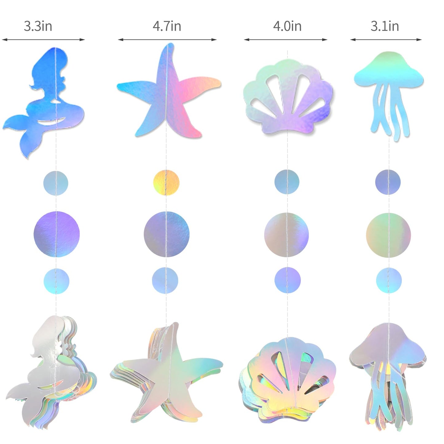 Iridescent Mermaid Birthday Party-Decorations Garland - 40FT Euphoria