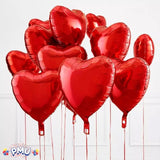 10Pcs 18 Inch Red Heart Balloons Valentine's Day Heart Shape Foil