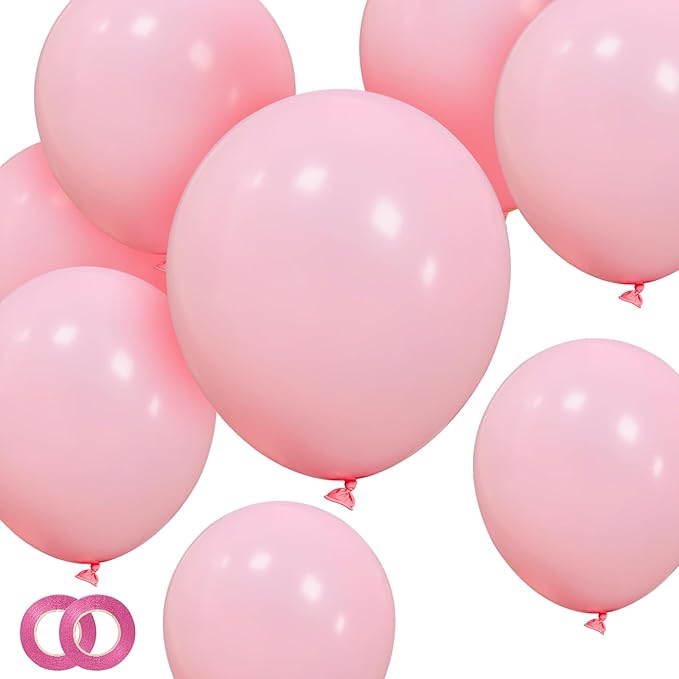 Pastel Pink Balloons 12 Inch 100 Pack light Pink Latex Balloons Baby