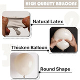 PartyWoo White Sand Balloons 50 pcs 5 Inch Small Mini Beige Cream