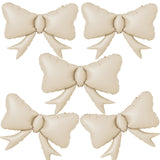 5pcs White Bow Balloon, Cream White Bows Balloons, Ivory Giant Bow