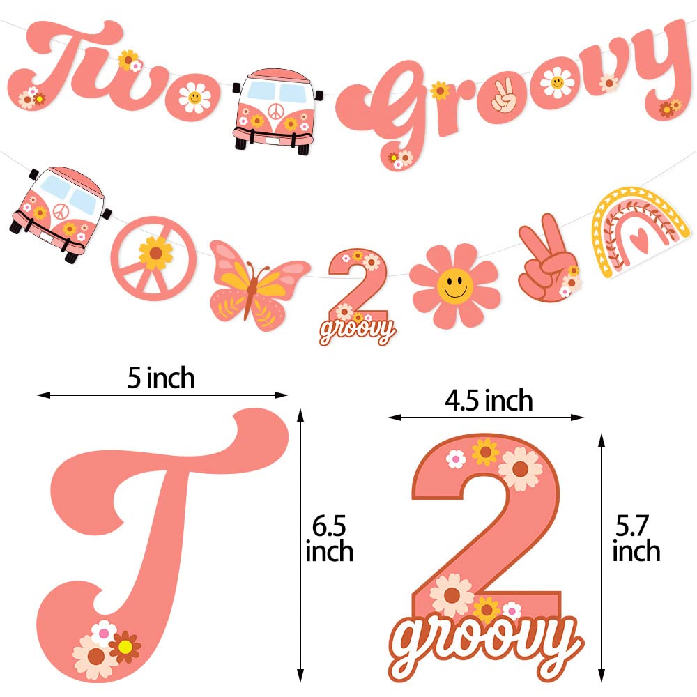 Ushinemi Two Groovy Party Decorations, Hippie Two Groovy Hanging