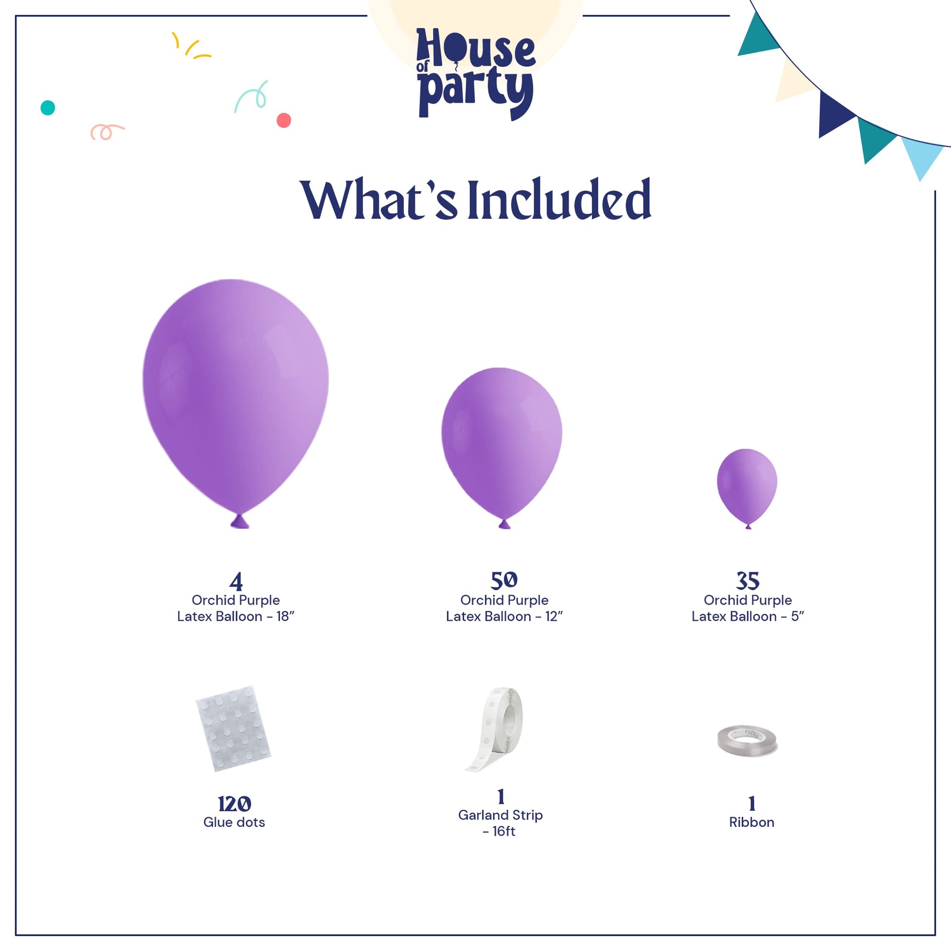 HOUSE OF PARTY Purple Balloons Arch Kit | Light Purple Balloon