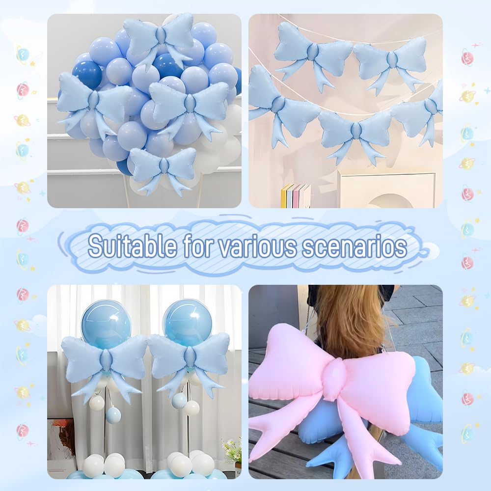 4pcs Jumbo Oversized Ribbon Balloons Coquette Bow Balloons Bow Party