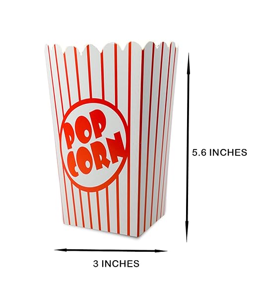 125 Pack Popcorn Boxes Movie Night Popcorn Bags for Party Red and