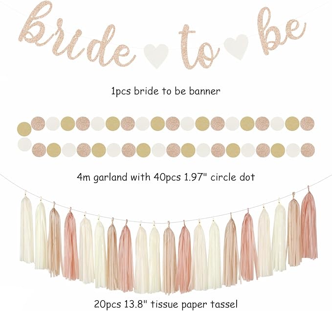 Champagne Gold Beige Fall Bridal Shower Party Decorations 36pcs