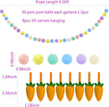 Easter Garland for Spring Party Decorations 2 Pack 6.5FT Pastel Pom