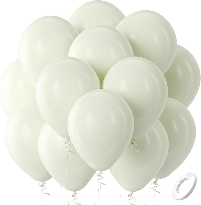 Bezente Beige Balloons Latex Party Balloons - 100 Pack 12 inch Round