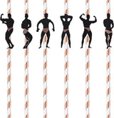 36 Pcs Bachelorette Straws, Funny Male Dancer Drinking Straws for