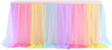 Rainbow Table Skirt for Baby Shower Girl Birthday Party 9ft Tulle