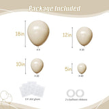 104pcs Sand White Balloons - 18/12/10/5 Inch Cream Beige Neutral