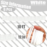 6 Pack 10 Feet White Foil Fringe Garland Metallic Tinsel Streamers