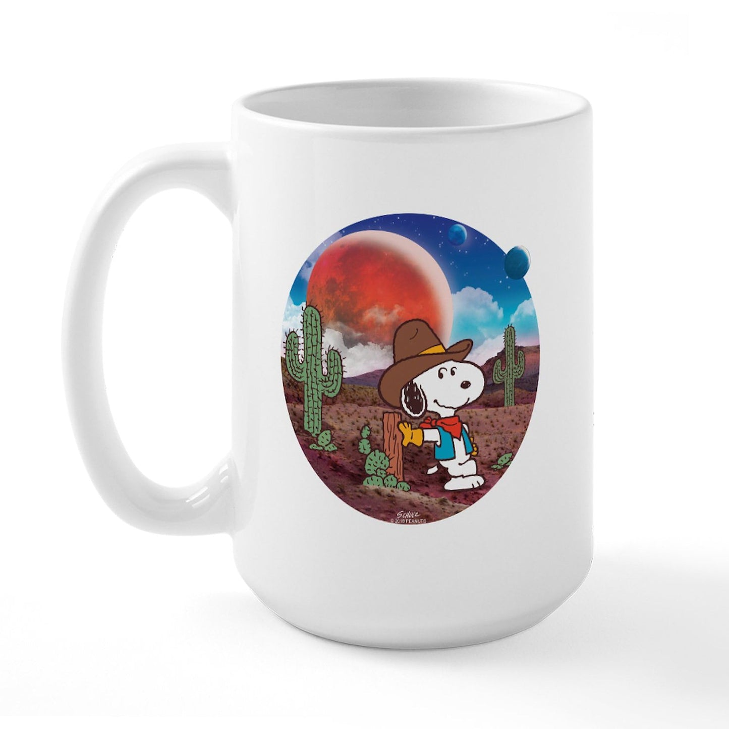 CafePress Snoopy Space Cowboy Mugs 15 oz (444 ml) Ceramic Coffee Mug
