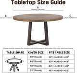 Dark Blue Round Tablecloth 48-52 inch, Stars Clouds Fitted Table Cloth