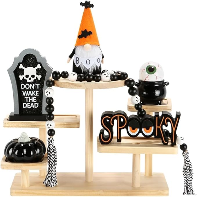 Halloween Decorations 6PCS Tiered Tray Decor Cute Tabletop Halloween