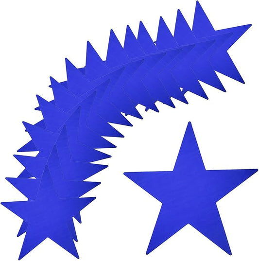 MECCANIXITY 48Pcs Blue Stars Cutouts Double Printed Paper Stars