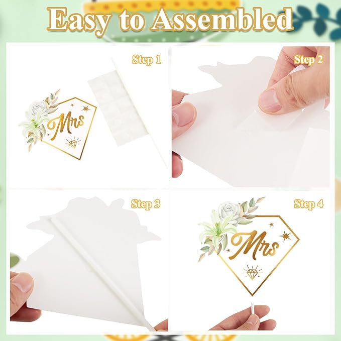 38 PCS Sage Green Wedding Photo Booth Props Bridal Shower Photo