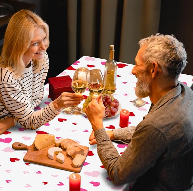 4 Pack Valentines Decorations, 108" X 54" Valentines Tablecloths,