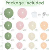 Pink and Green Neutral Balloon Arch Kit, Pink White Green Balloon