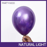 PartyWoo Metallic Purple Balloons 100pcs Different Sizes of 18 12 10