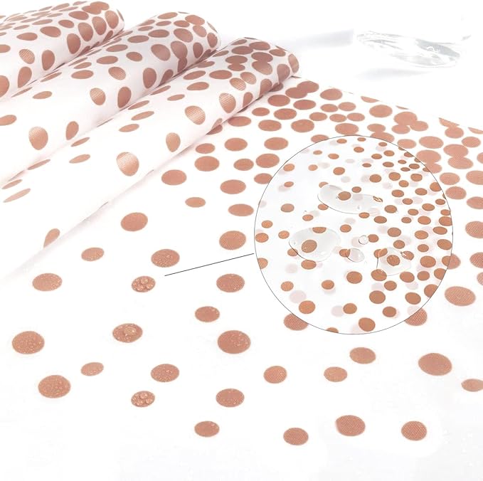 2 Packaging White and Rose Gold Plastic Tablecloth, 54 inch x108 inch