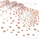 2 Packaging White and Rose Gold Plastic Tablecloth, 54 inch x108 inch