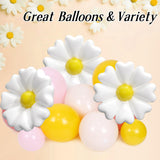Groovy Daisy Balloon Arch, Boho Balloon Arch Kit with Dusty Pink Light