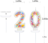 20th Birthday Candle for Cake, Colorful Macaron Numeral Candles for Bo