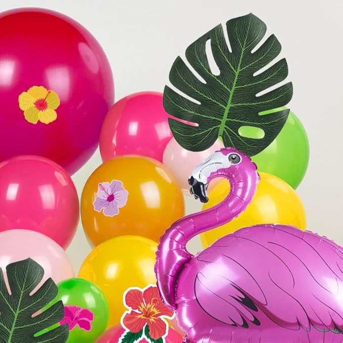 Summer Tropical Balloon Arch Kit Hot pink yellow orange Balloon Luau