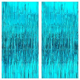 KatchOn XtraLarge Blue Foil Fringe Curtain - 3.2x8 ft, Pack of 2 |