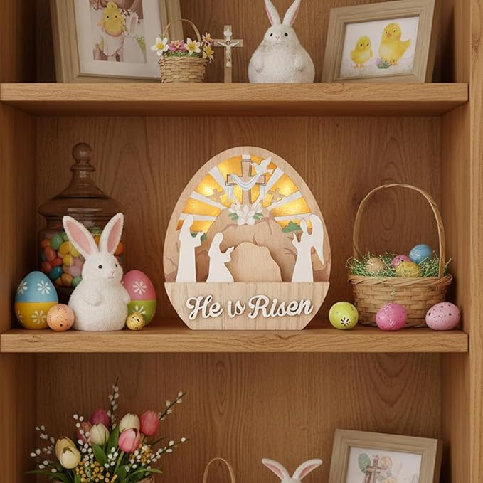 Valery Madelyn Easter Decorations with LED Light Lighted Empty Tomb