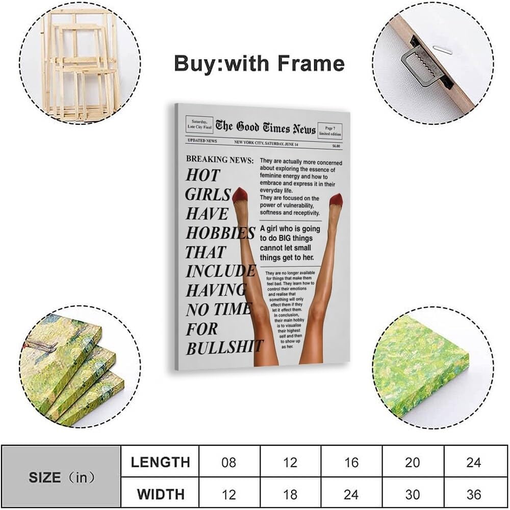 Retro Trendy Newspapers Wall art Decor Bar Cart Feminist Wall Art New