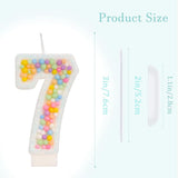 Number 7 Birthday Candle - Colorful Macaron Candles, 7 Candle