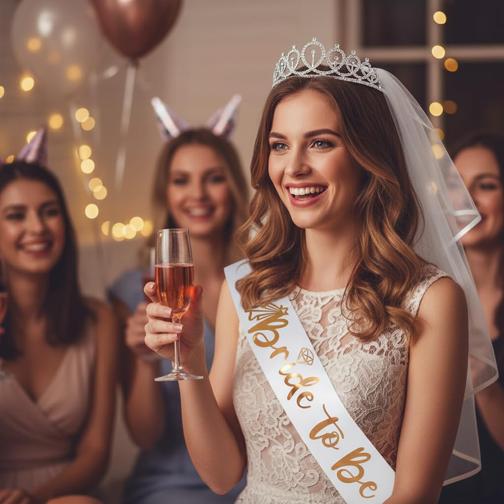 Docooniver 4 Pcs Bachelorette Party Decorations Bride & Groom to be