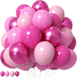 HILAVO Pink Balloons Set 12 Inch Hot Dark Magenta Light Pastel Pink