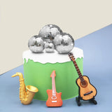 Newmemo 11pcs Disco Ball Cake Decoration Mirror Disco Balls Cake