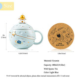 Yalucky Kawaii Astronaut Cup Space Embossed Planet Mug, Cute Ceramic