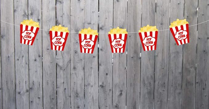 5 Tall Popcorn Box Movie Party Banner Movie Party Banner Popcorn