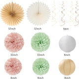 Sage Green Pink Beige Bridal Shower Party Decorations 36pcs Bride to