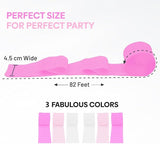 6 Crepe Paper Streamer Rolls, 492ft Pack of 6 Pink & White Streamers